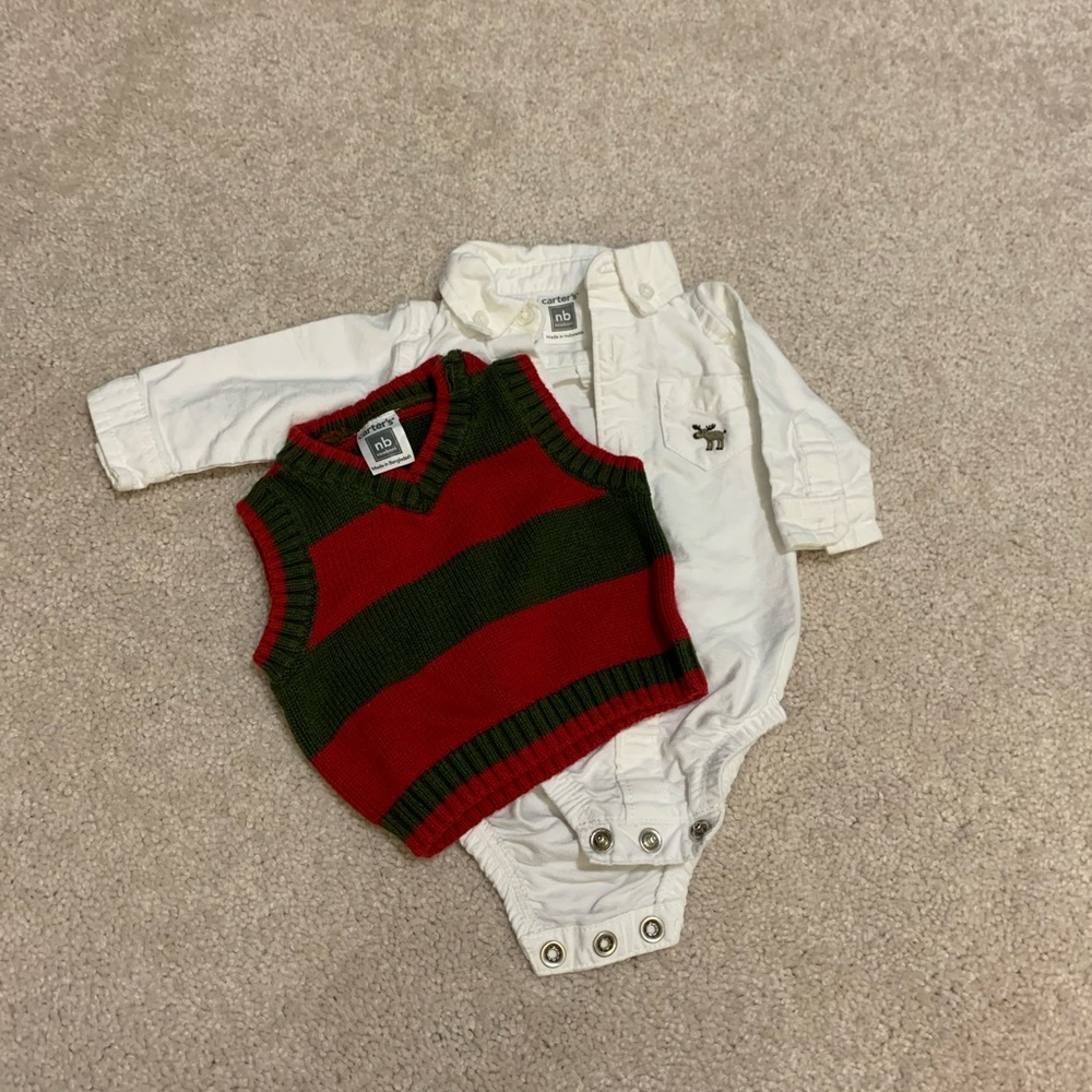 Newborn sweater vest combo